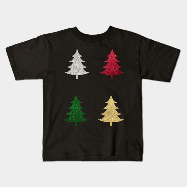 Minimalistic Faux Glitter Christmas Tree Pack Kids T-Shirt by Felicity-K